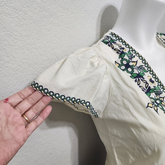 NWT Max Studio London Cream Boho Top Size XS - Picture 7 of 11